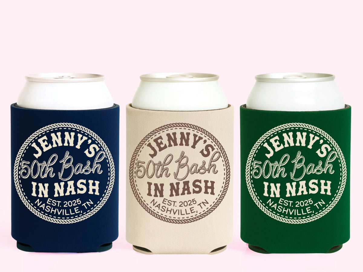 Nashville Birthday Party Can Coolers