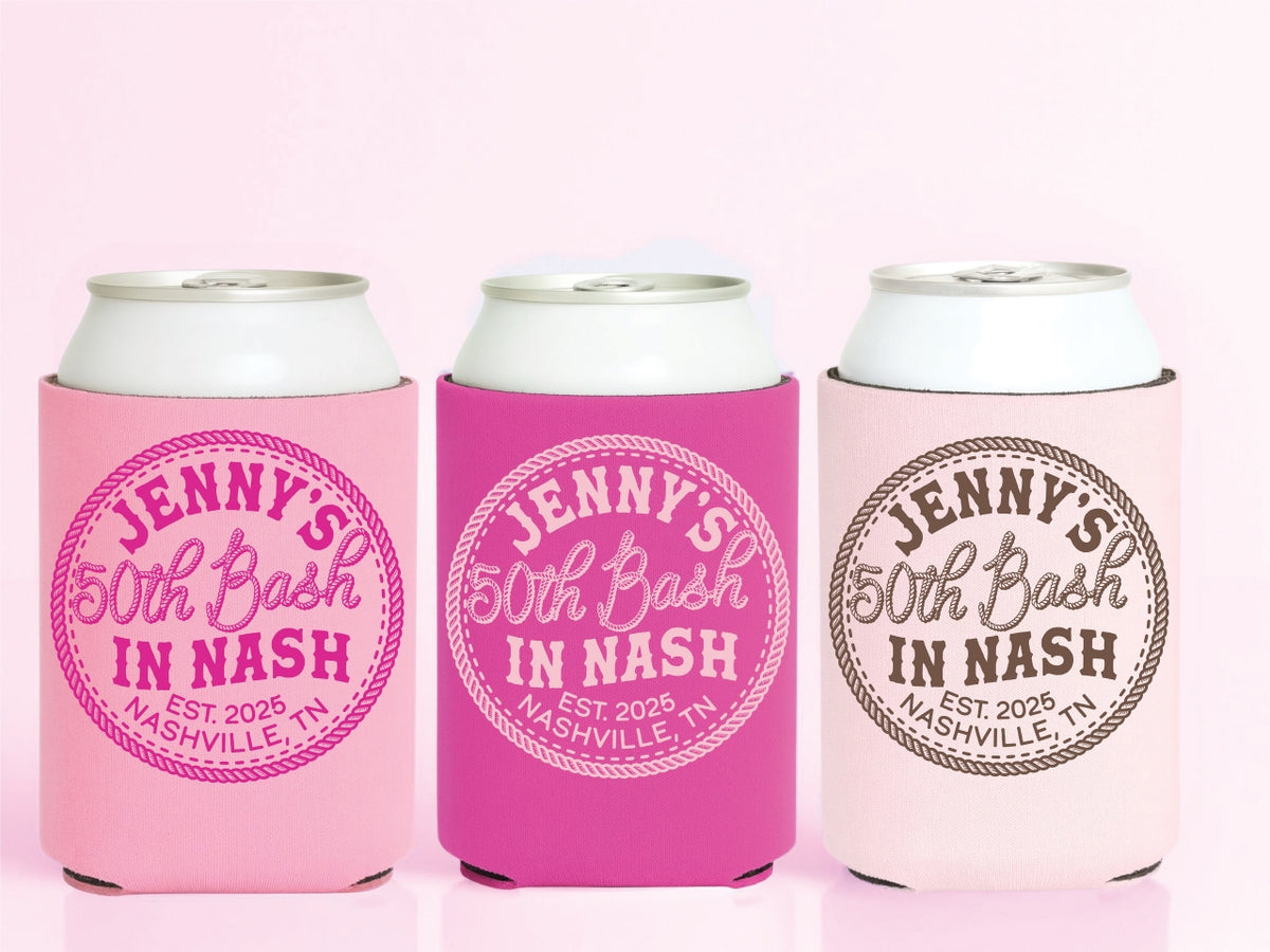 Nashville Birthday Party Can Coolers