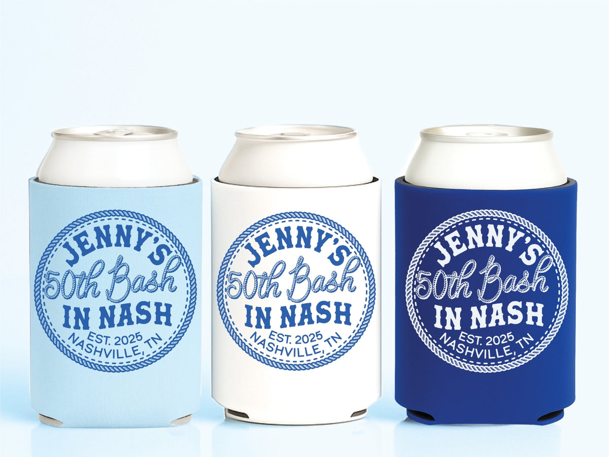 Nashville Birthday Party Can Coolers