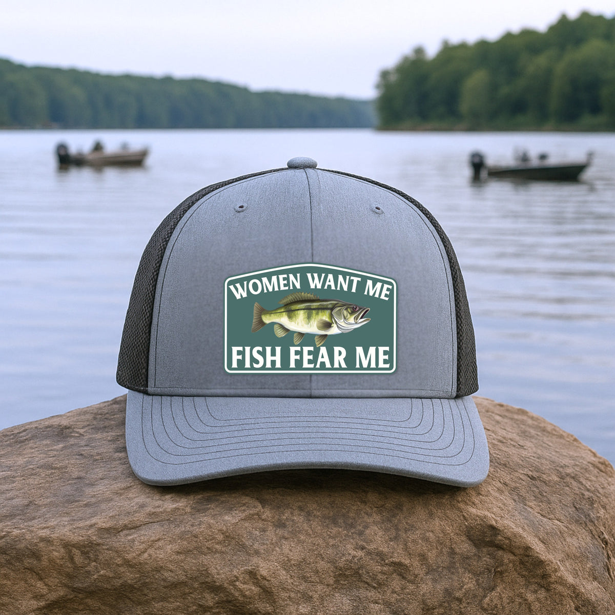 Women Want Me Fish Fear Me bass fishing Richardson 112 trucker hat