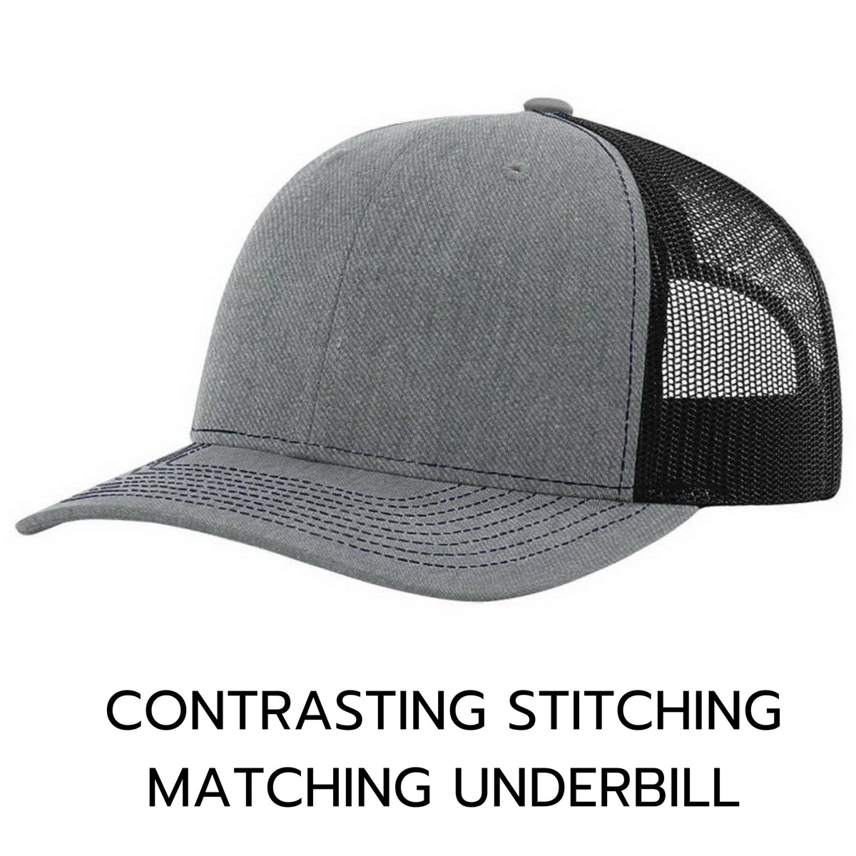 Side view of Richardson 112 bass fishing hat with mesh back and curved bill