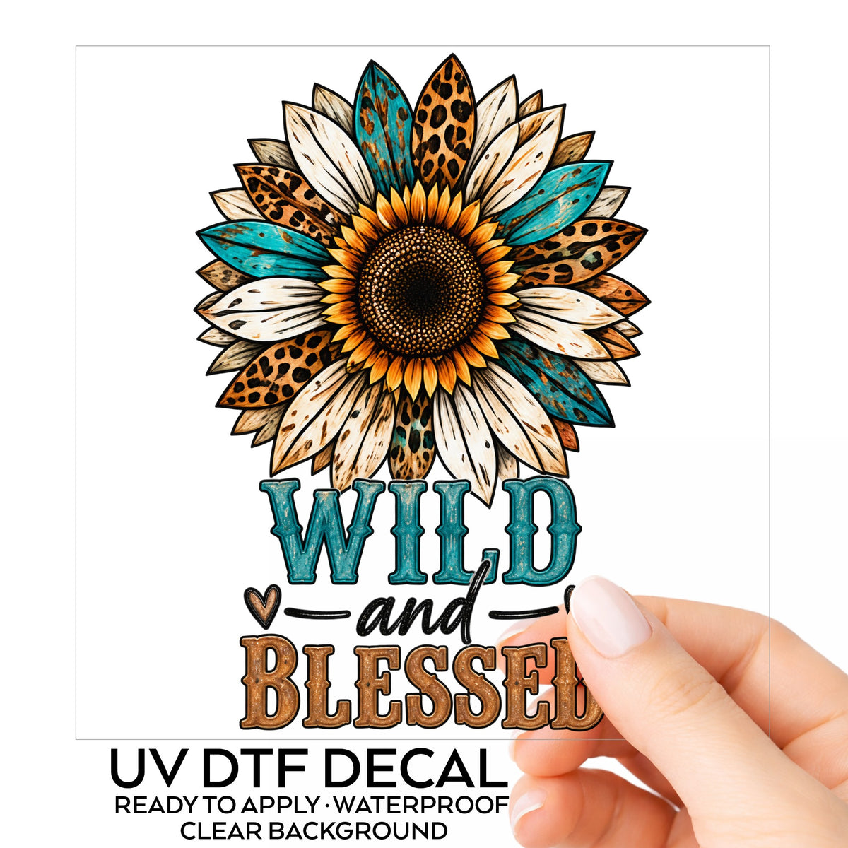 Wild And Blessed UV DTF Sticker application mockup 1