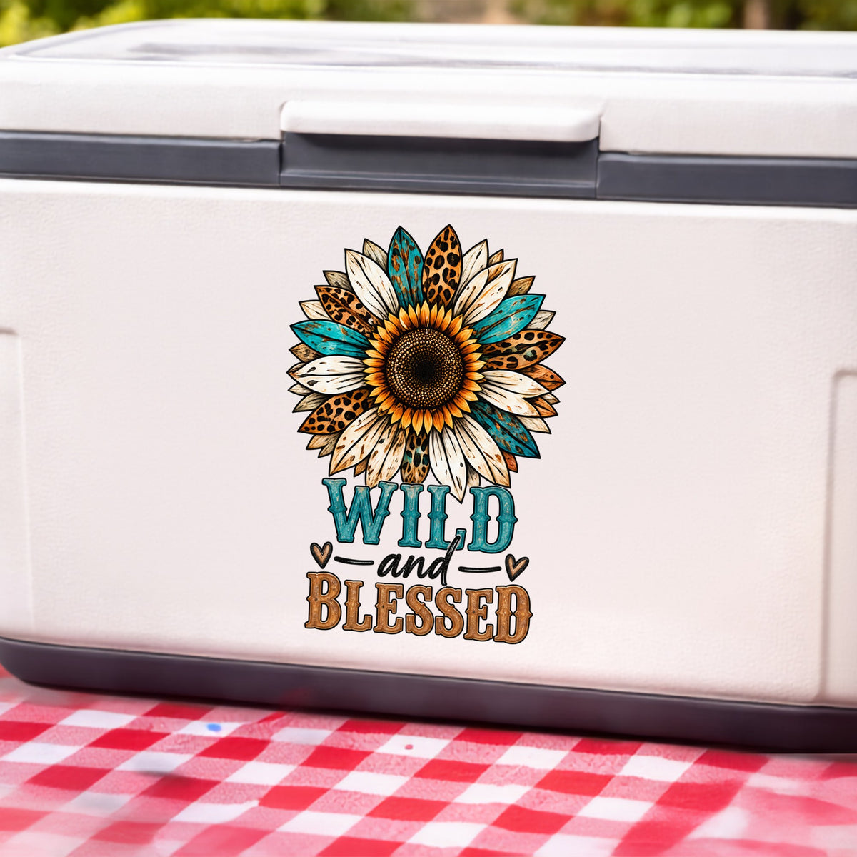 Wild And Blessed UV DTF Sticker application mockup 7