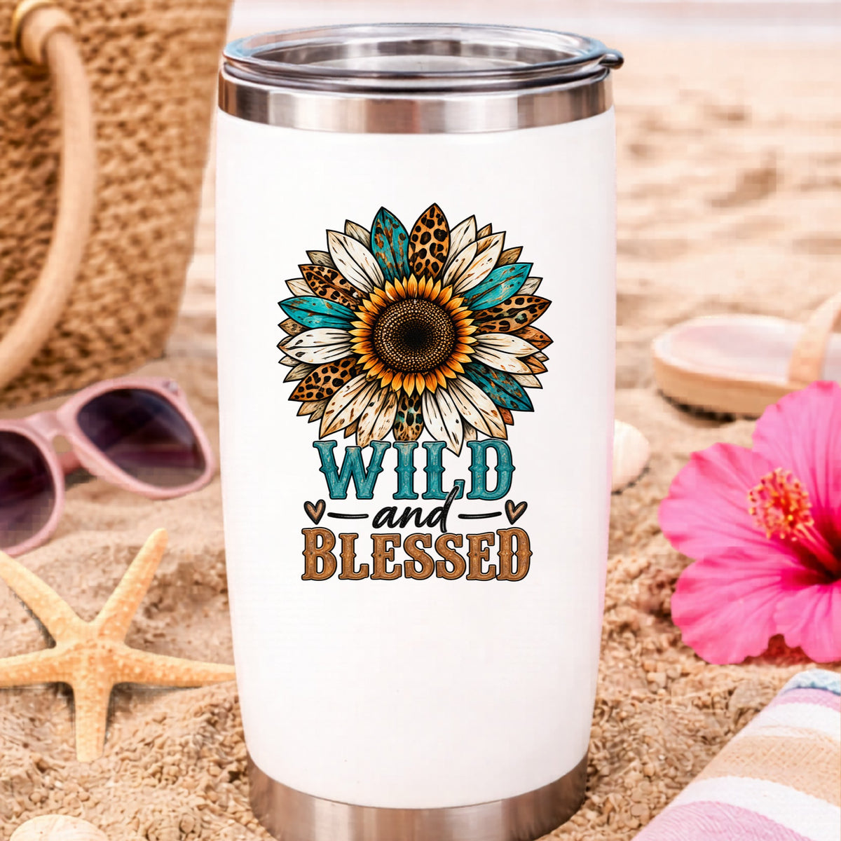 Wild And Blessed UV DTF Sticker application mockup 8