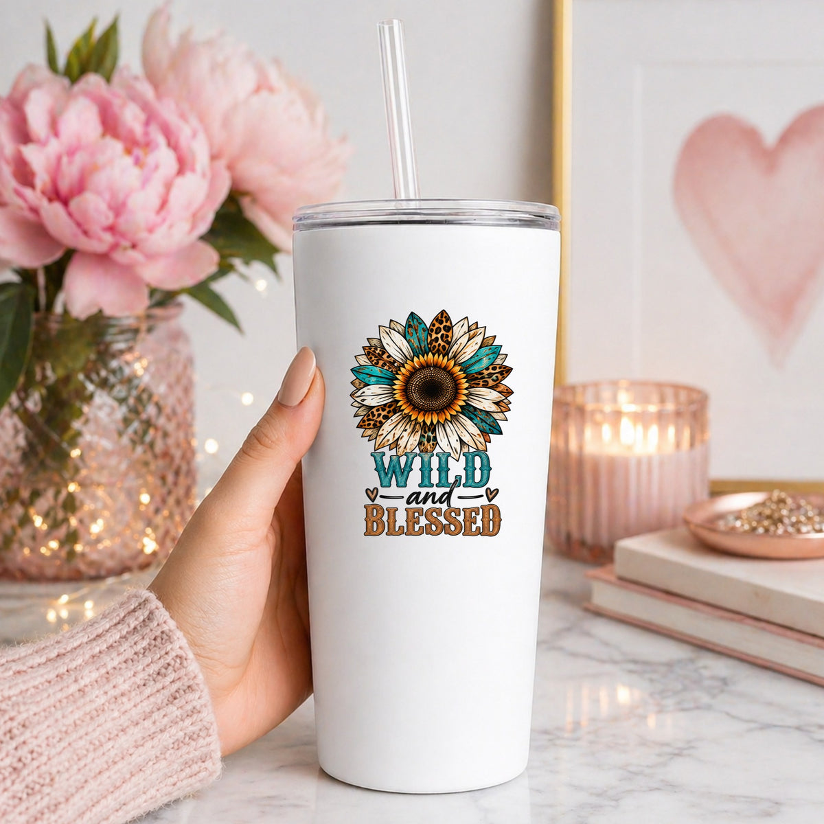 Wild And Blessed UV DTF Sticker application mockup 9