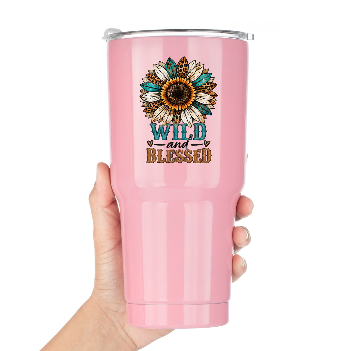 Wild And Blessed UV DTF Sticker application mockup 15