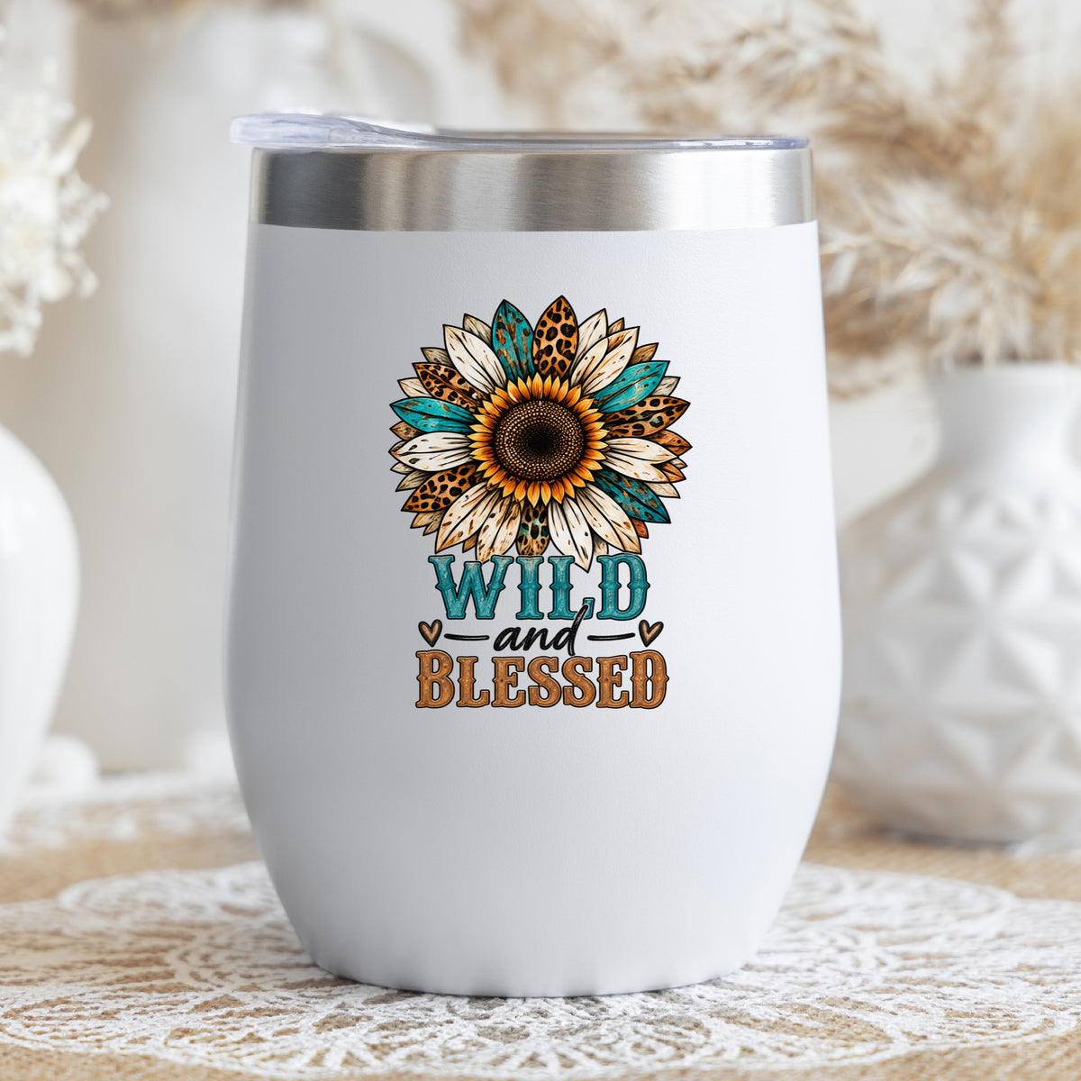 Wild And Blessed UV DTF Sticker application mockup 16
