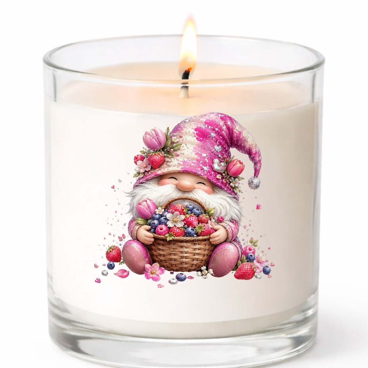 Berry Basket Gnome UV DTF Sticker application mockup 10