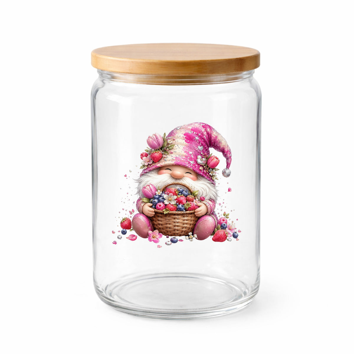 Berry Basket Gnome UV DTF Sticker application mockup 18