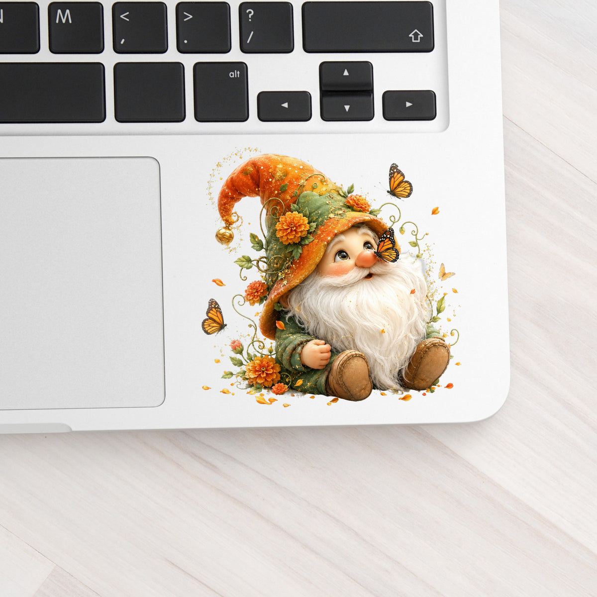 Monarch Butterfly Gnome UV DTF Sticker application mockup 4