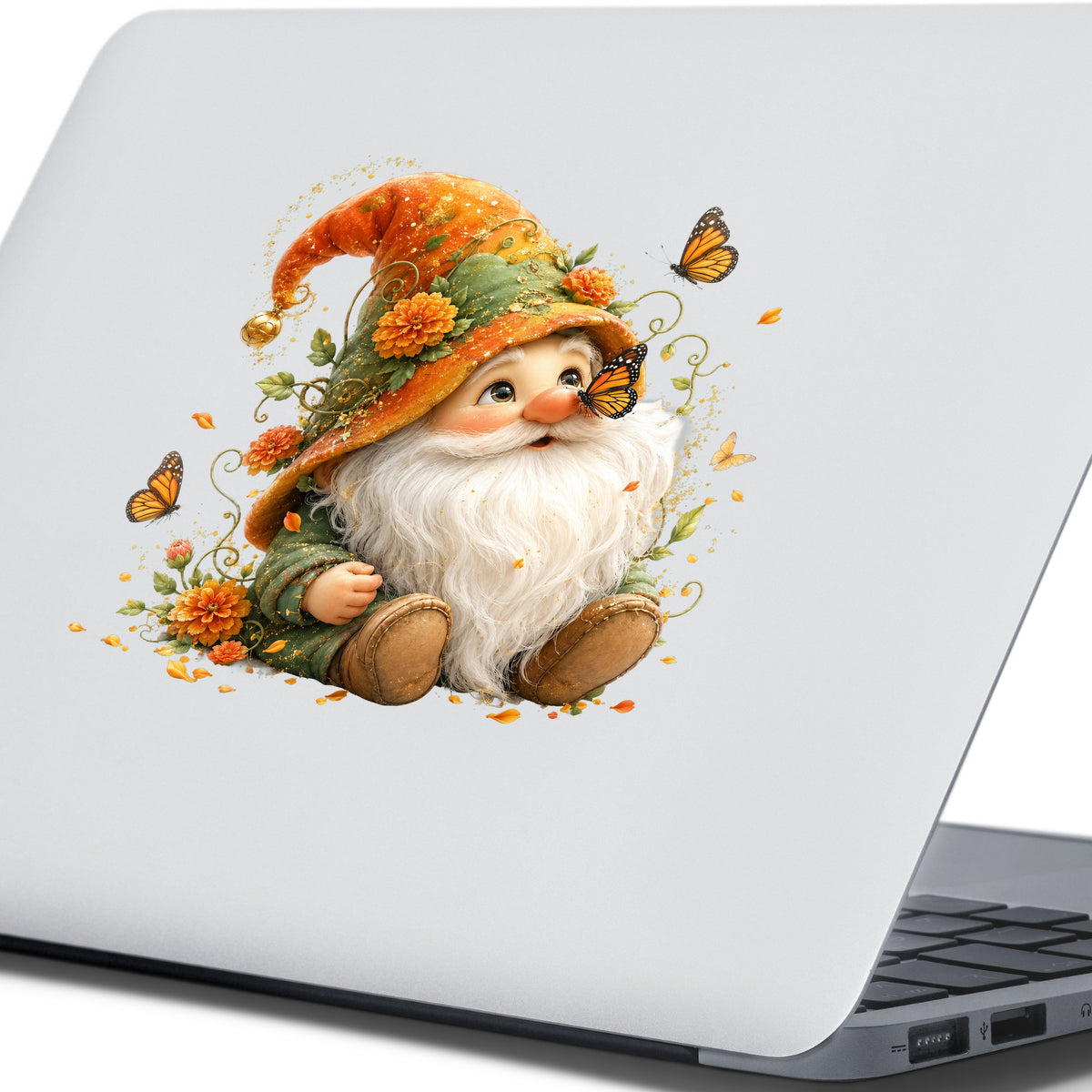 Monarch Butterfly Gnome UV DTF Sticker application mockup 5
