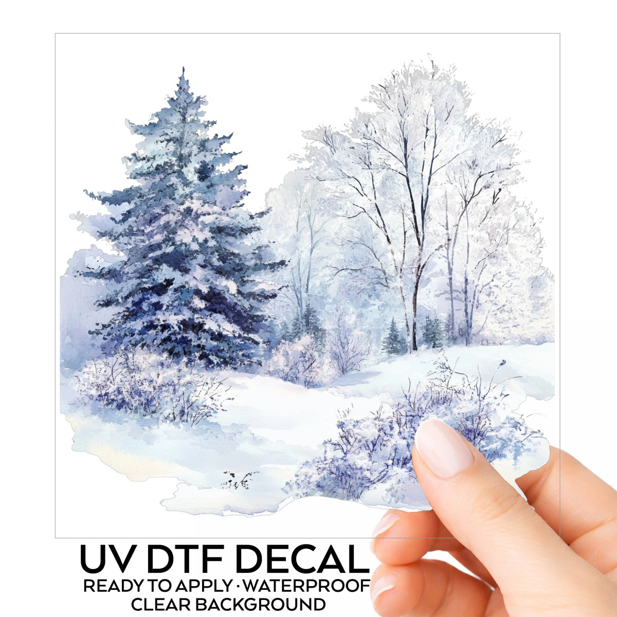 Purple Winter Forest UV DTF sticker
