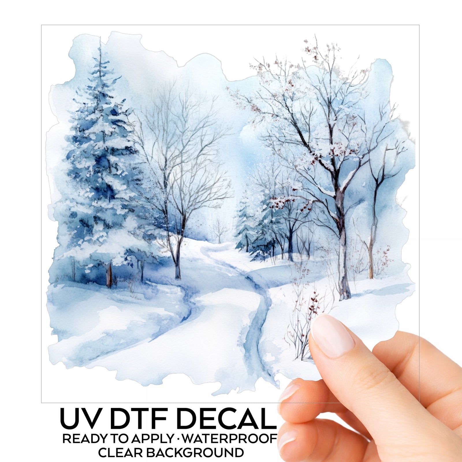 Winter Snow Path UV DTF sticker