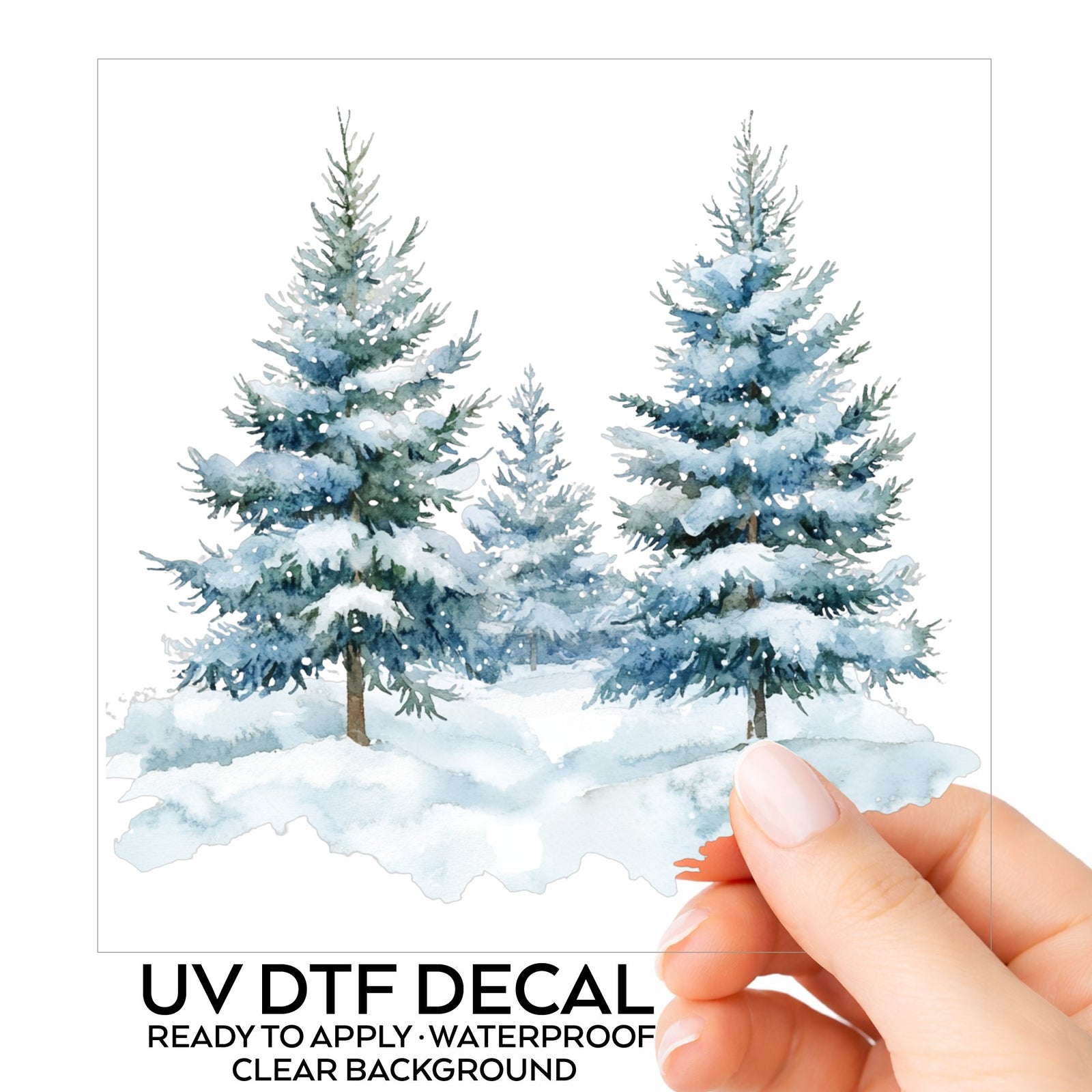 Two Blue Spruce Trees UV DTF sticker