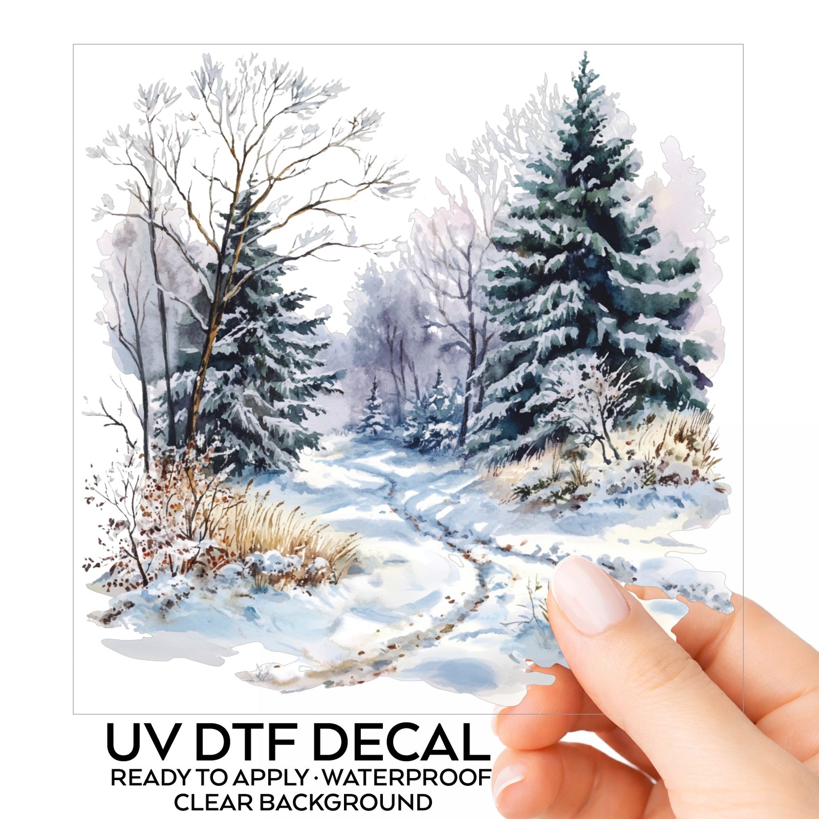 Lavender Winter Trail UV DTF sticker