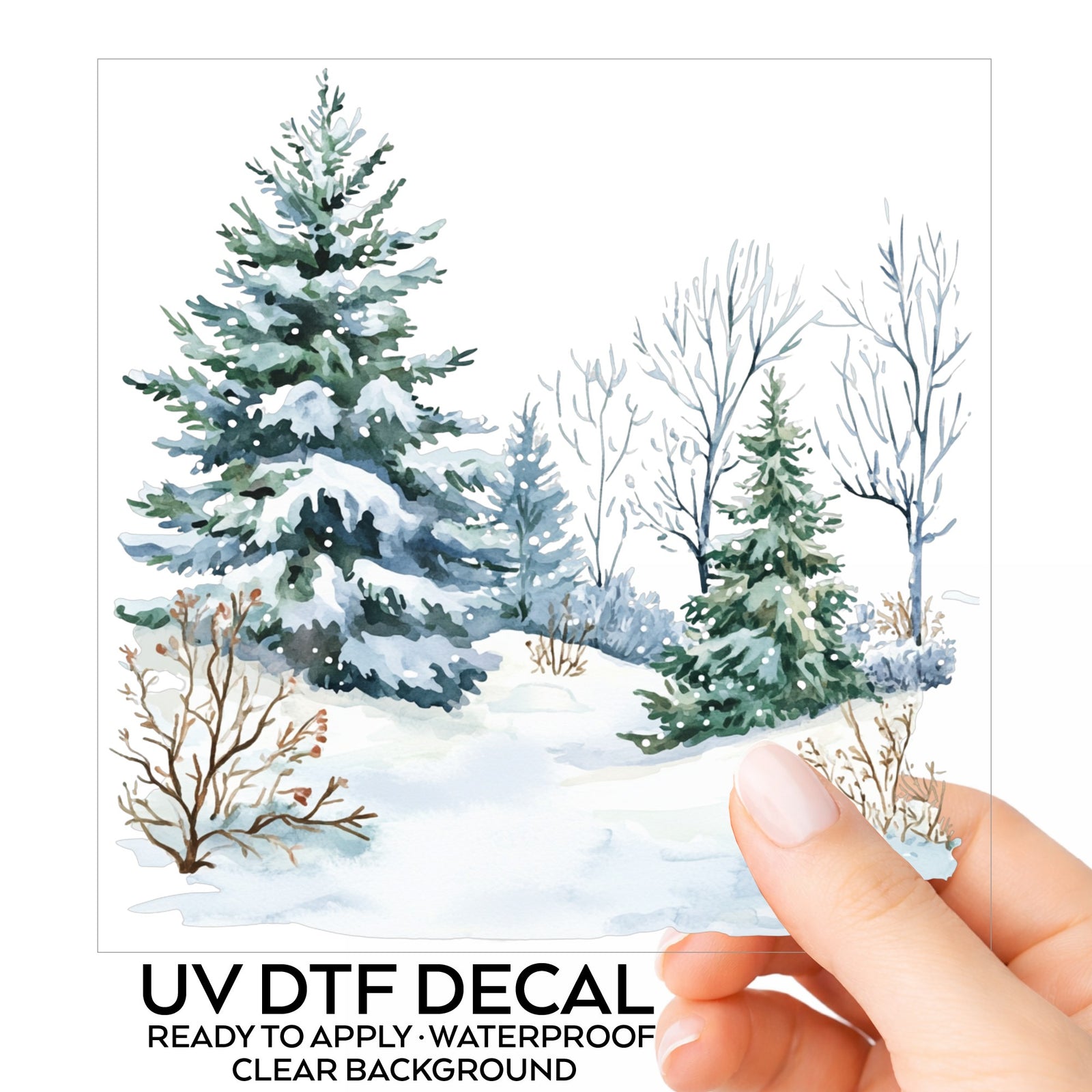 Winter Spruce Grove UV DTF sticker