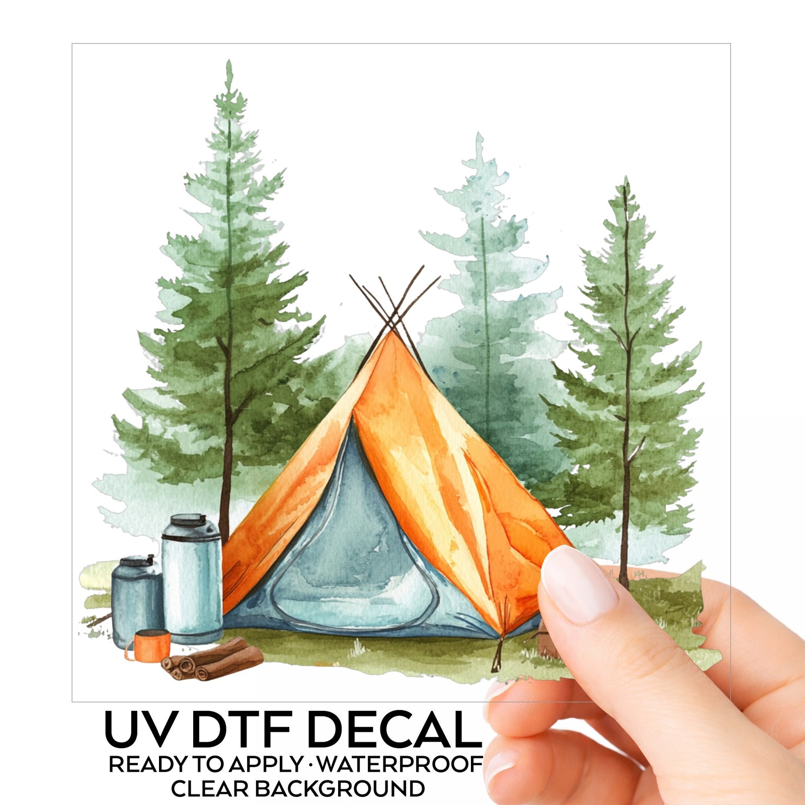 Orange Teepee Tent UV DTF sticker