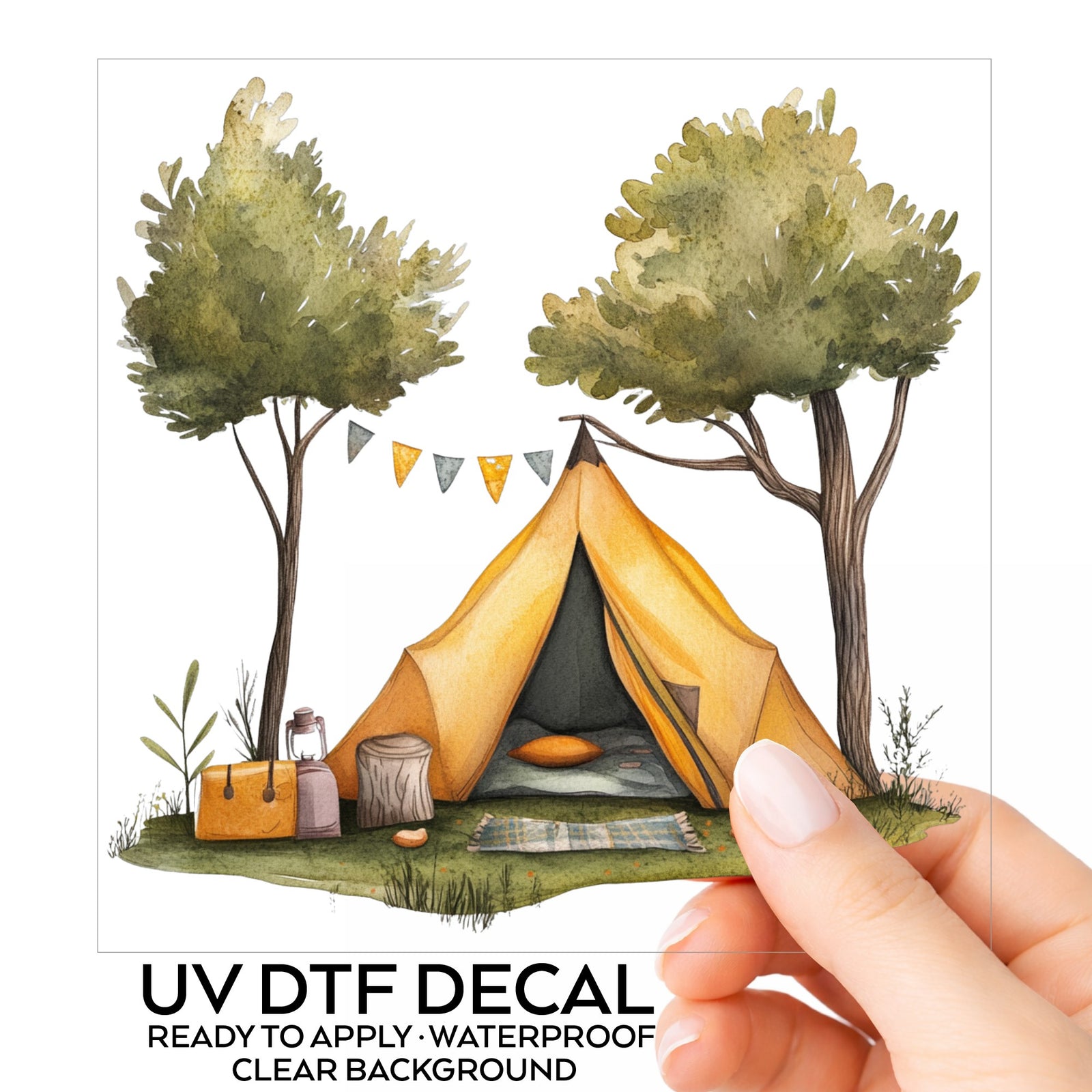 Bunting Flag Camp Tent UV DTF sticker