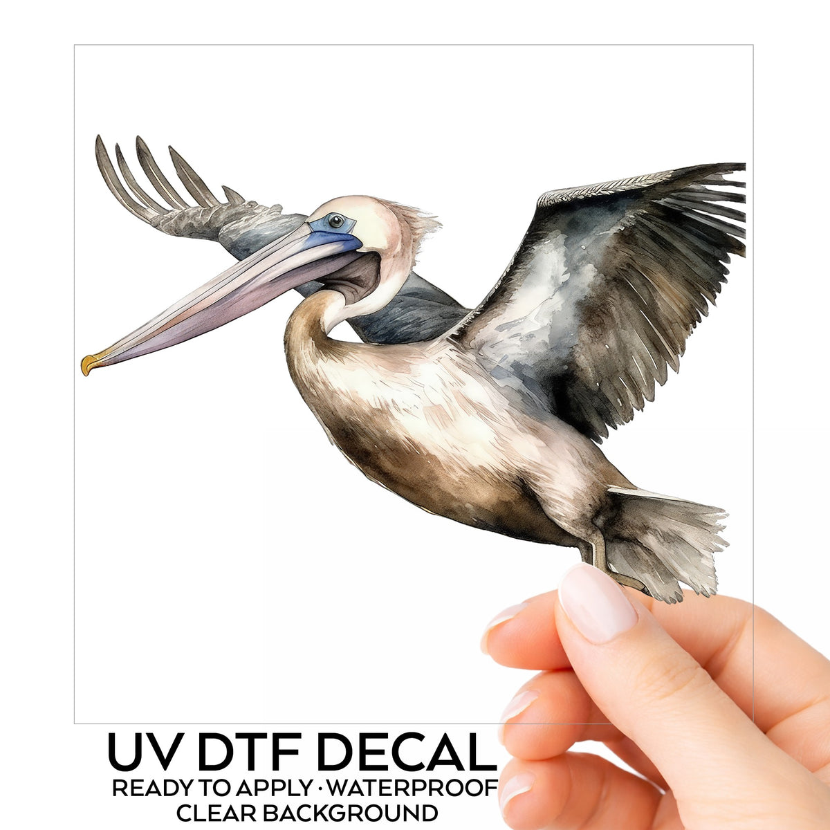 Pelican In Flight UV DTF sticker