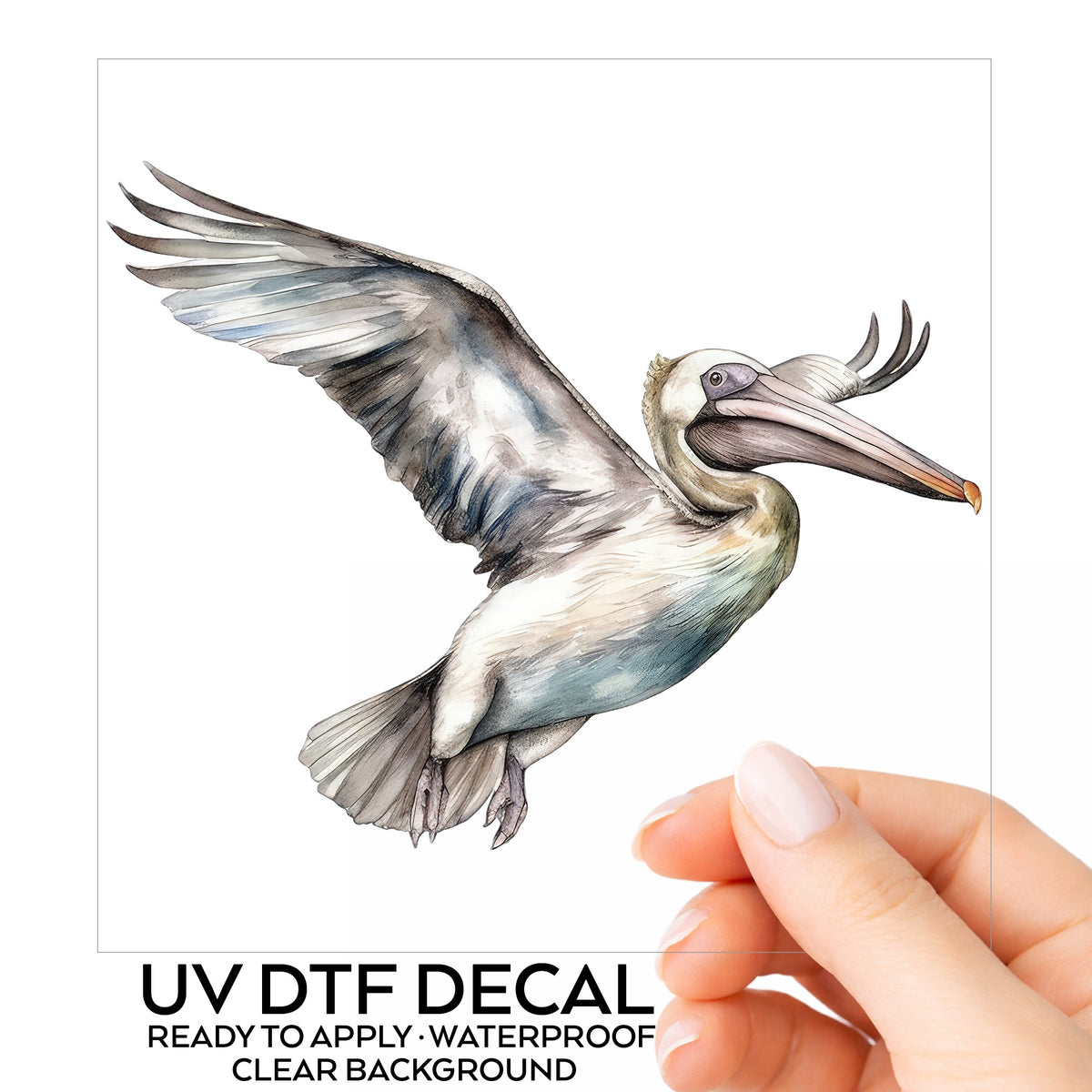 Pale Blue Pelican UV DTF sticker
