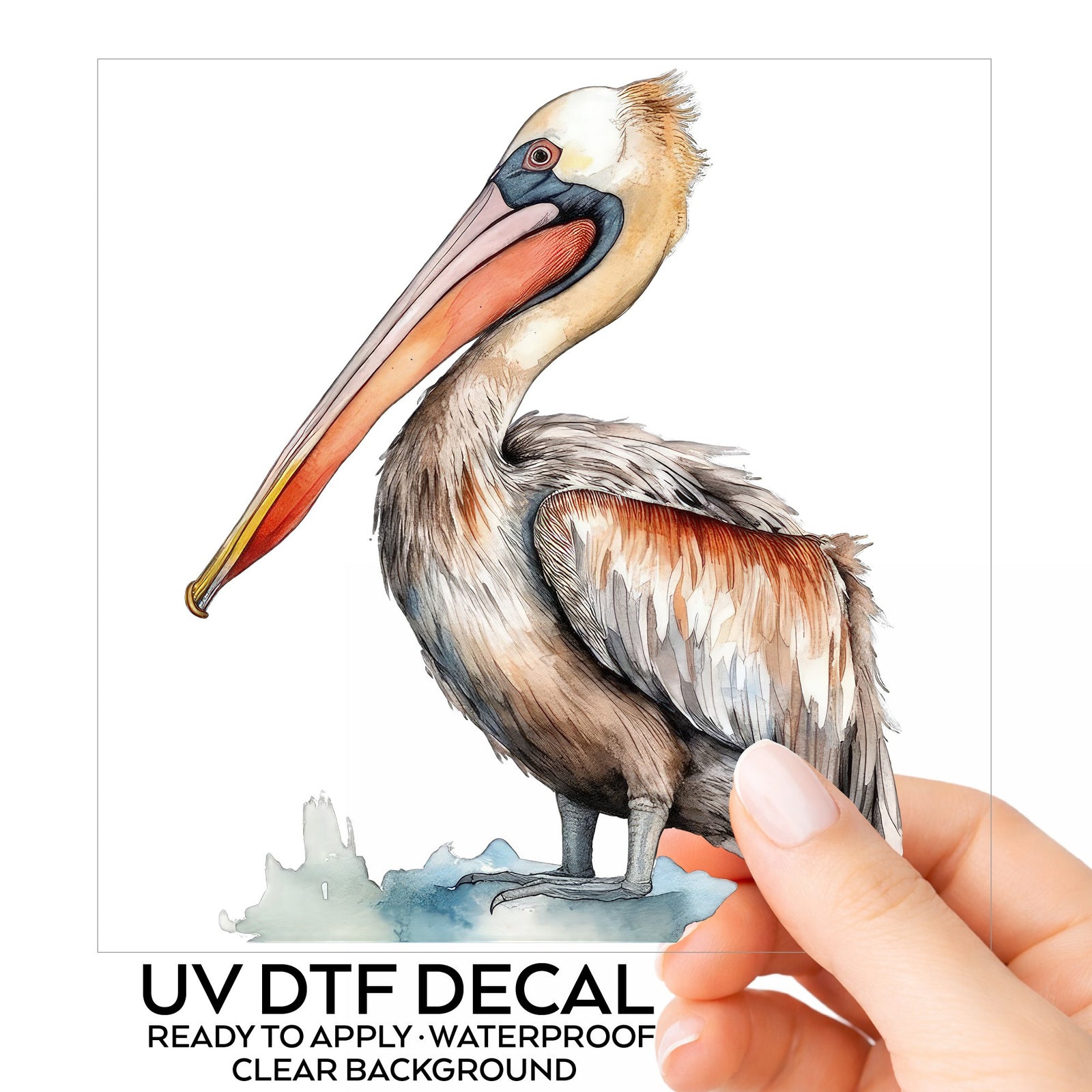 Rust Orange Pelican UV DTF sticker