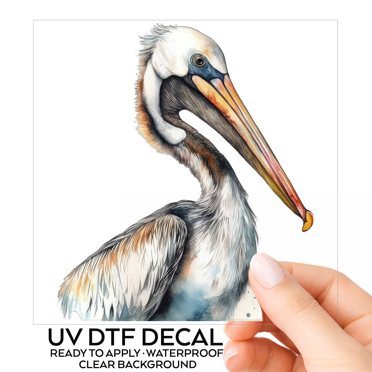 Pelican Head Close Up UV DTF sticker