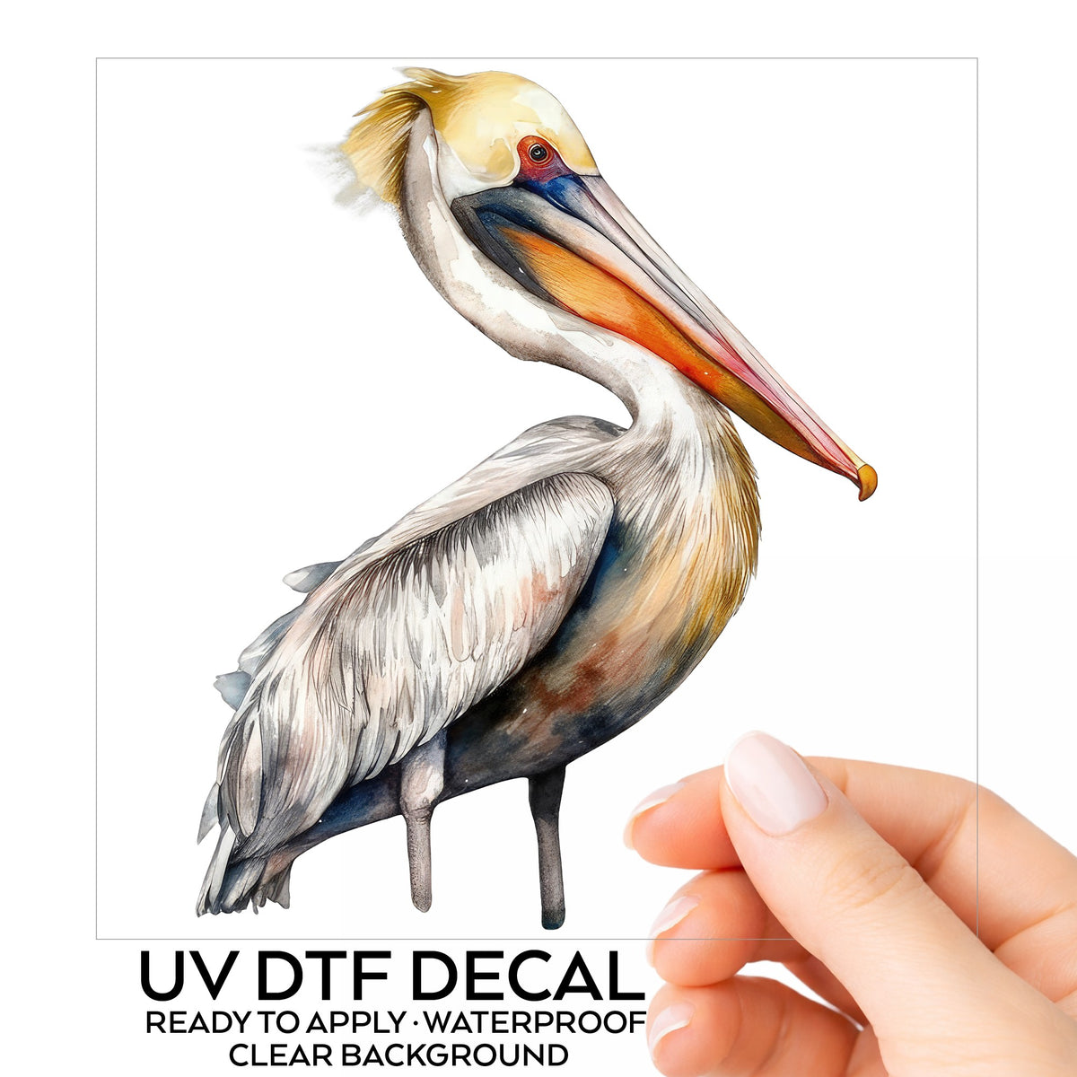 Yellow Crest Pelican UV DTF sticker