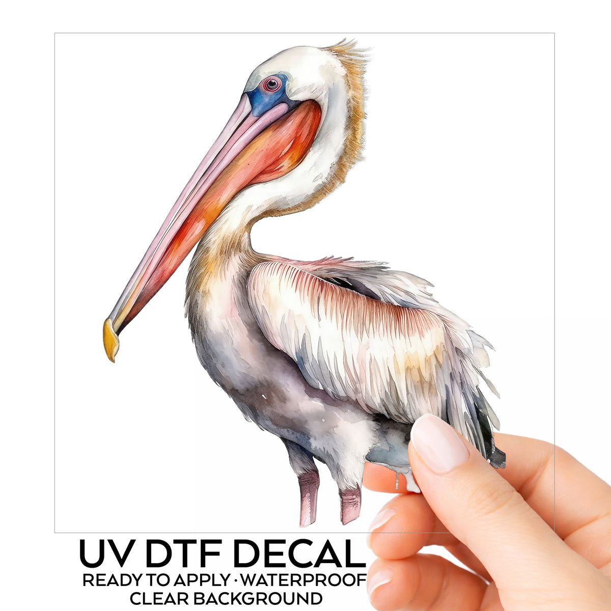 Brown Neck Pelican UV DTF sticker