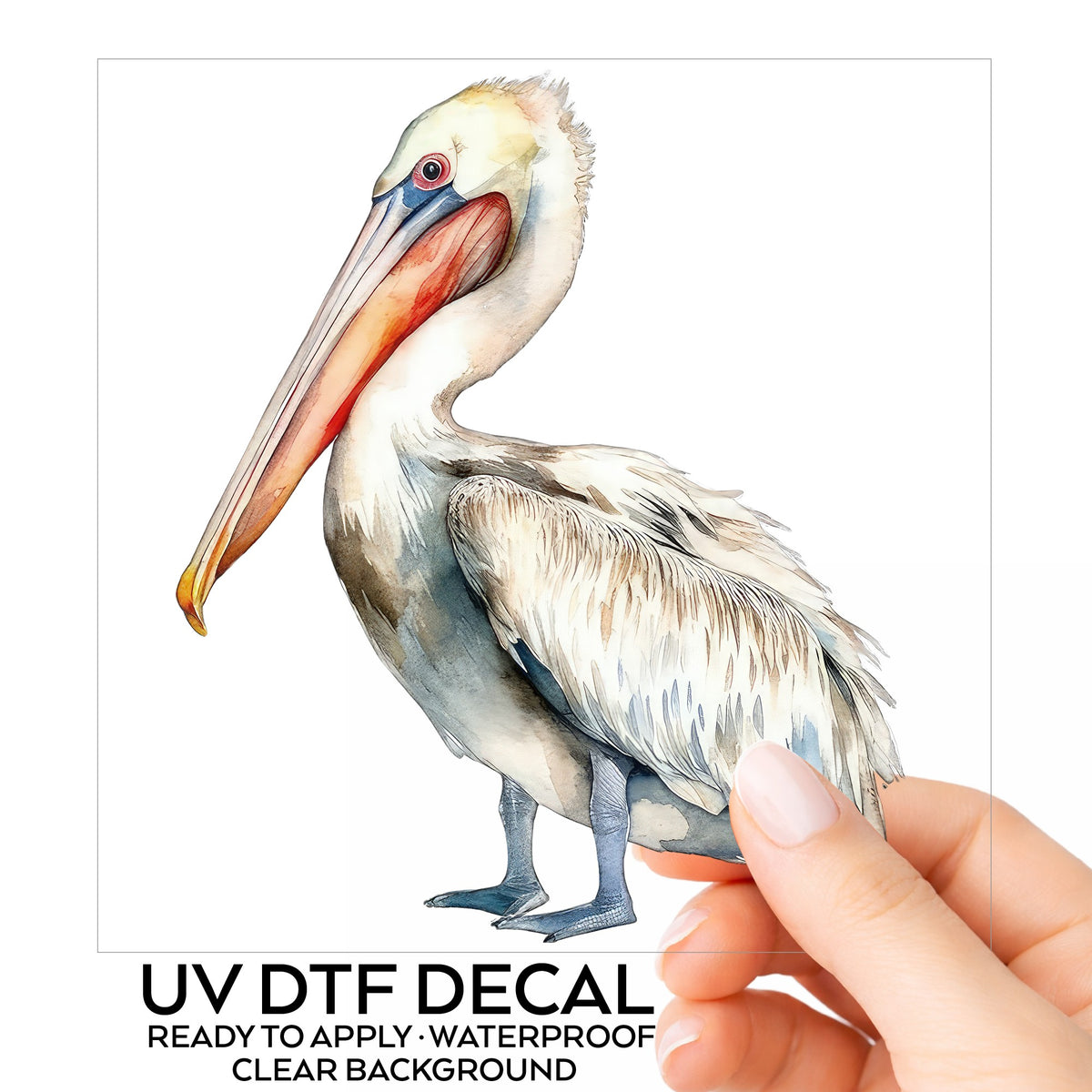 Cream And Orange Pelican UV DTF sticker