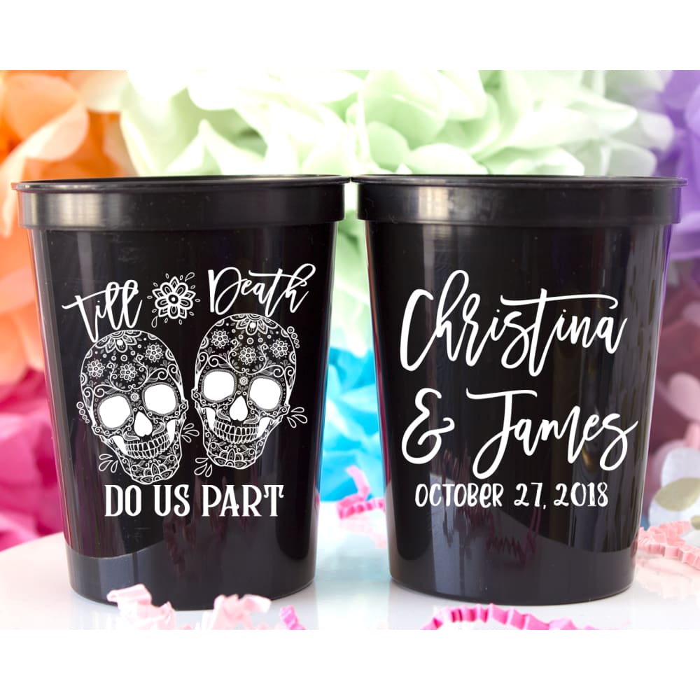 Halloween Personalized Wedding Cups Till Death Do Us Part - Stadium Cup