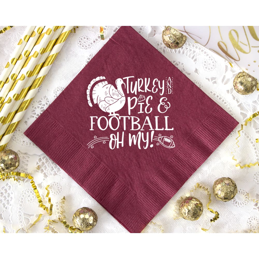 Turkey And Pie & Football Oh My Napkin - Napkins