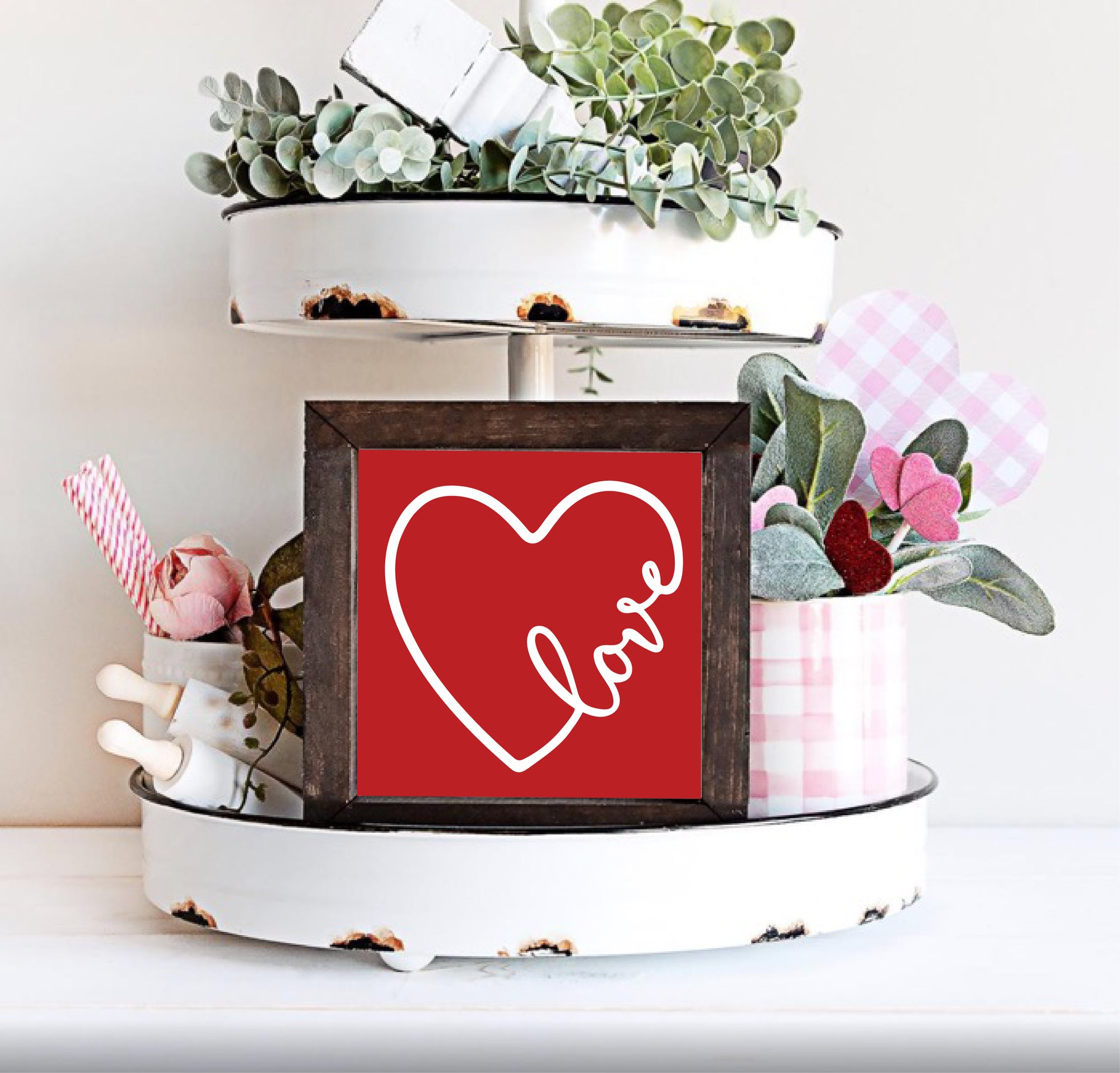 heart love framed valentine sign