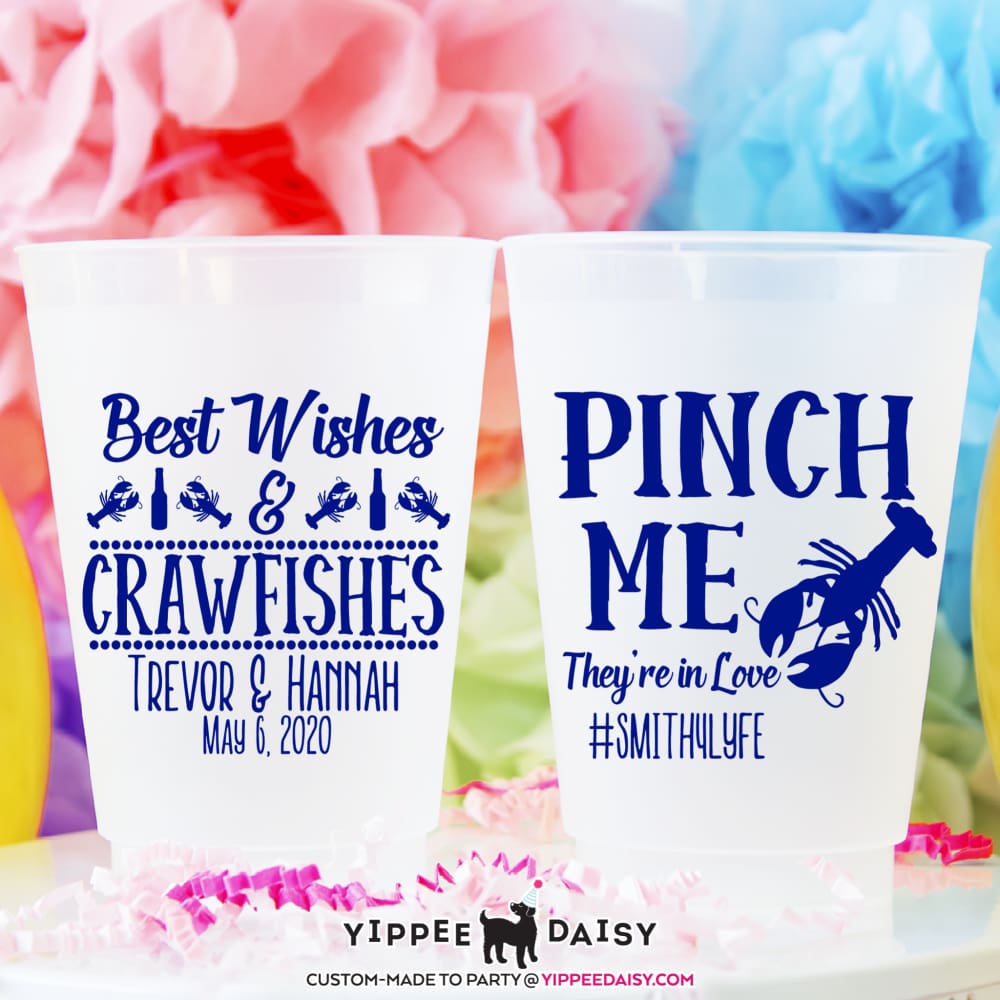 Best Wishes &amp; Crawfishes Personalized Wedding Frosted Cups - Frosted Cup