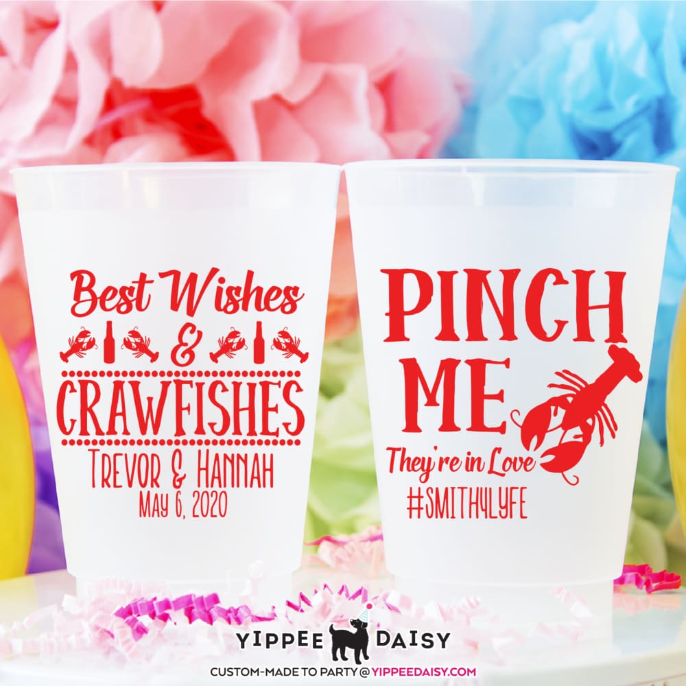 Best Wishes &amp; Crawfishes Personalized Wedding Frosted Cups - Frosted Cup