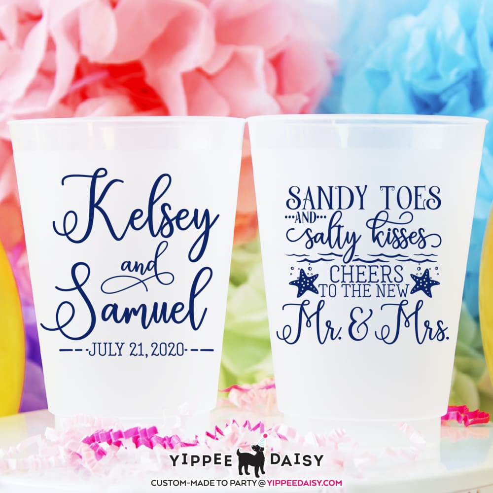 Sandy Toes &amp; Salty Kisses Personalized Frosted Cups - Frosted Cup