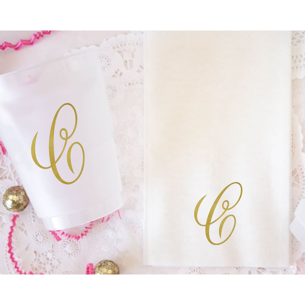 Elegant Cursive Monogram Napkin - Monogram Linun