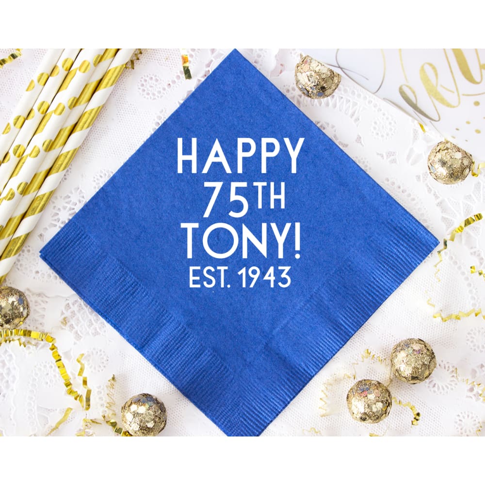 Happy 75Th Napkin - Napkins