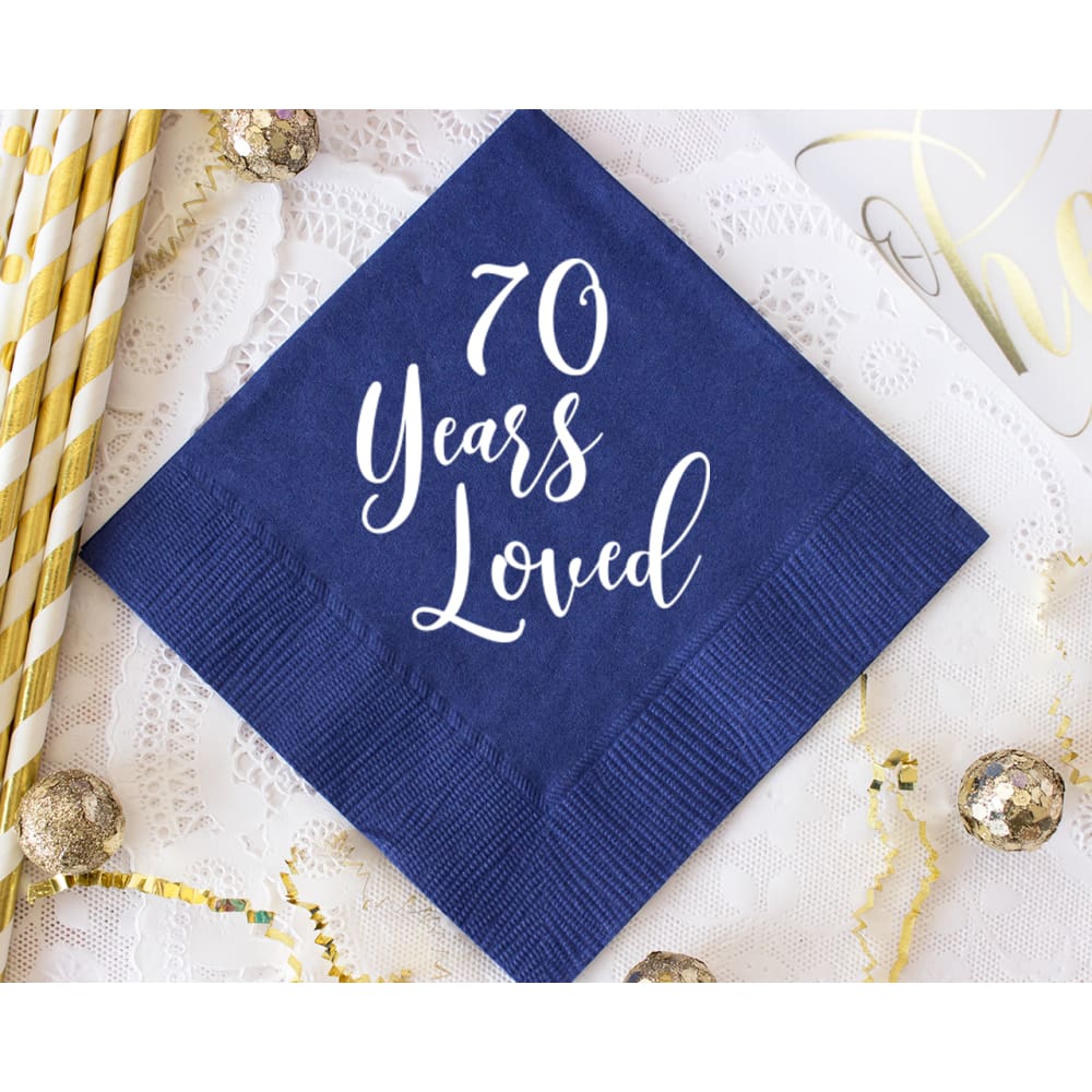 70 Years Loved Napkin - Napkins