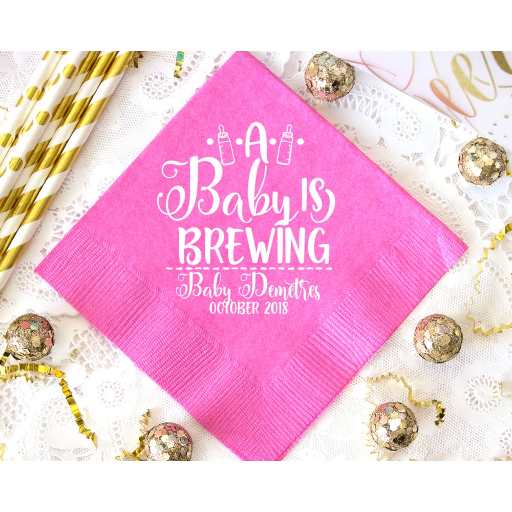A Baby Is Brewing Napkin - Napkins