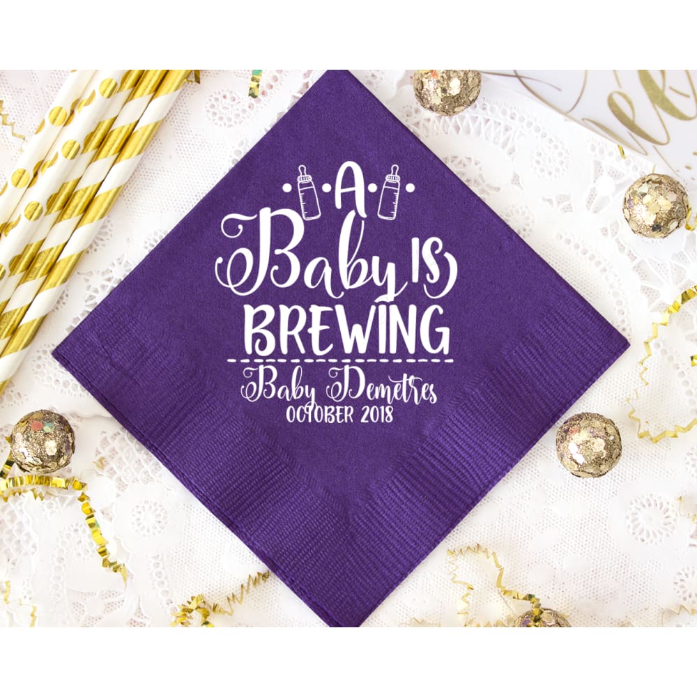 A Baby Is Brewing Napkin - Napkins