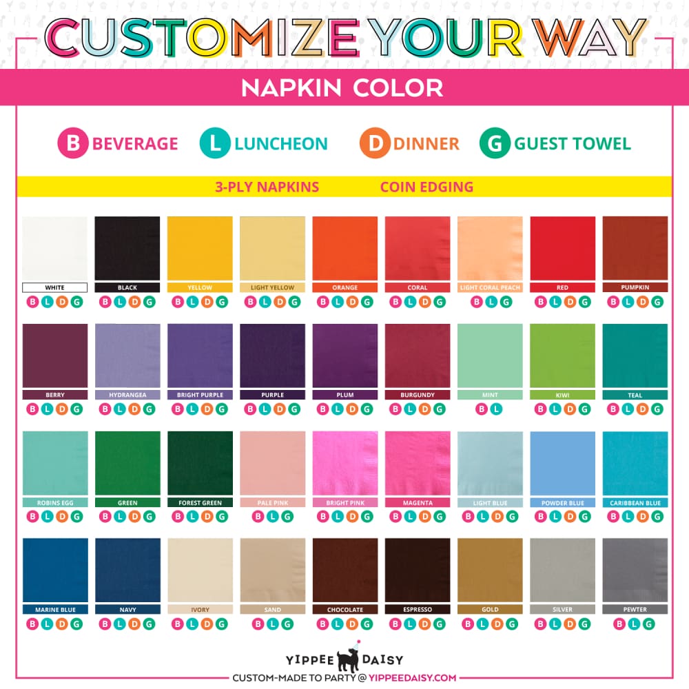 Customize Your Way For Any Event Personalized Napkins - Napkins