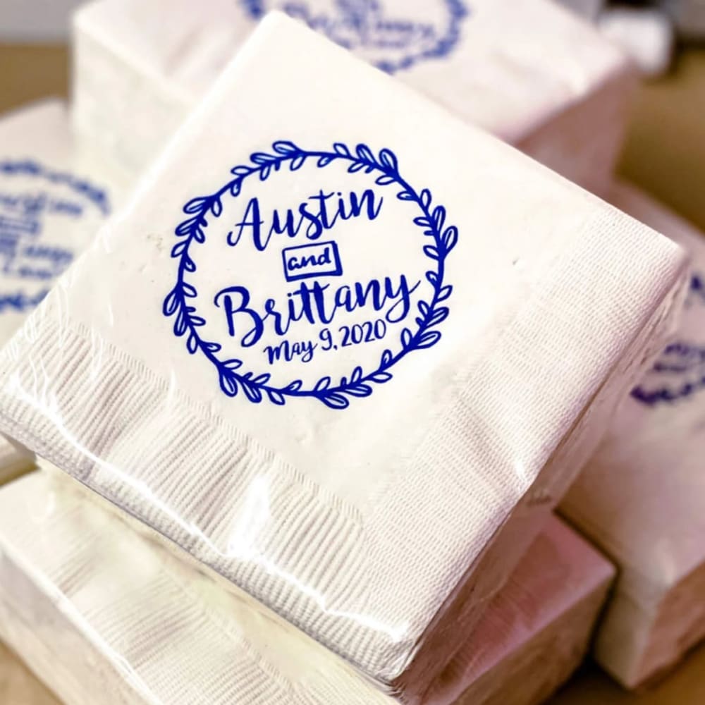 wedding napkins floral wreath