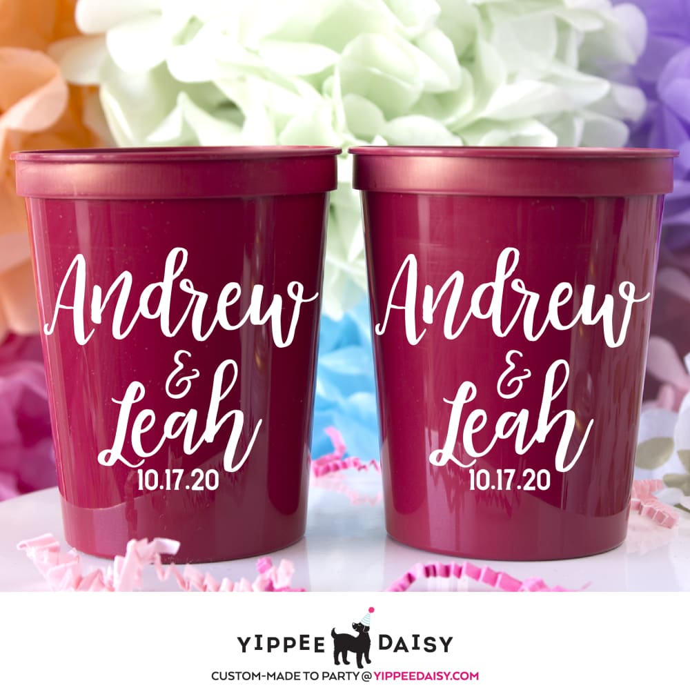 August Wedding Stadium Cups
