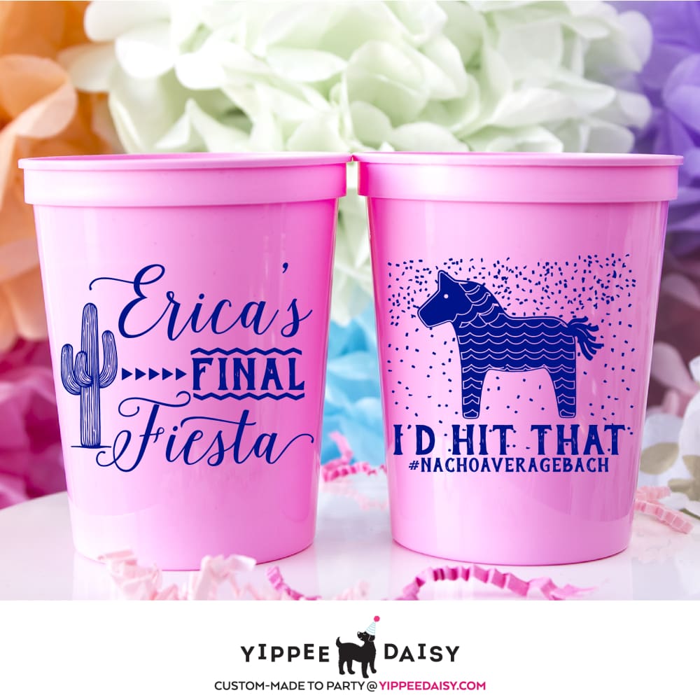 Nacho Average Couples Shower Personalized Stadium Cups - Yippee Daisy