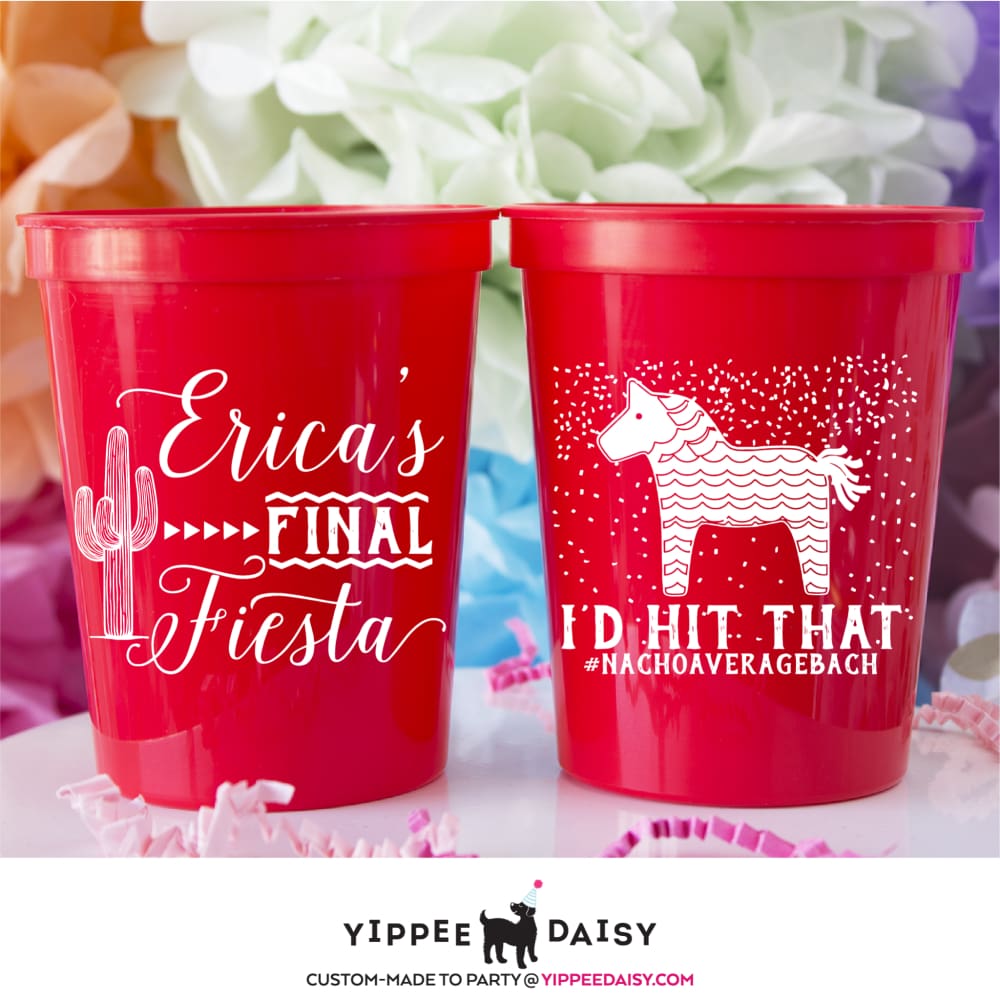 Id Hit That Piñata Personalized Bachelorette Stadium Cups - Stadium Cup