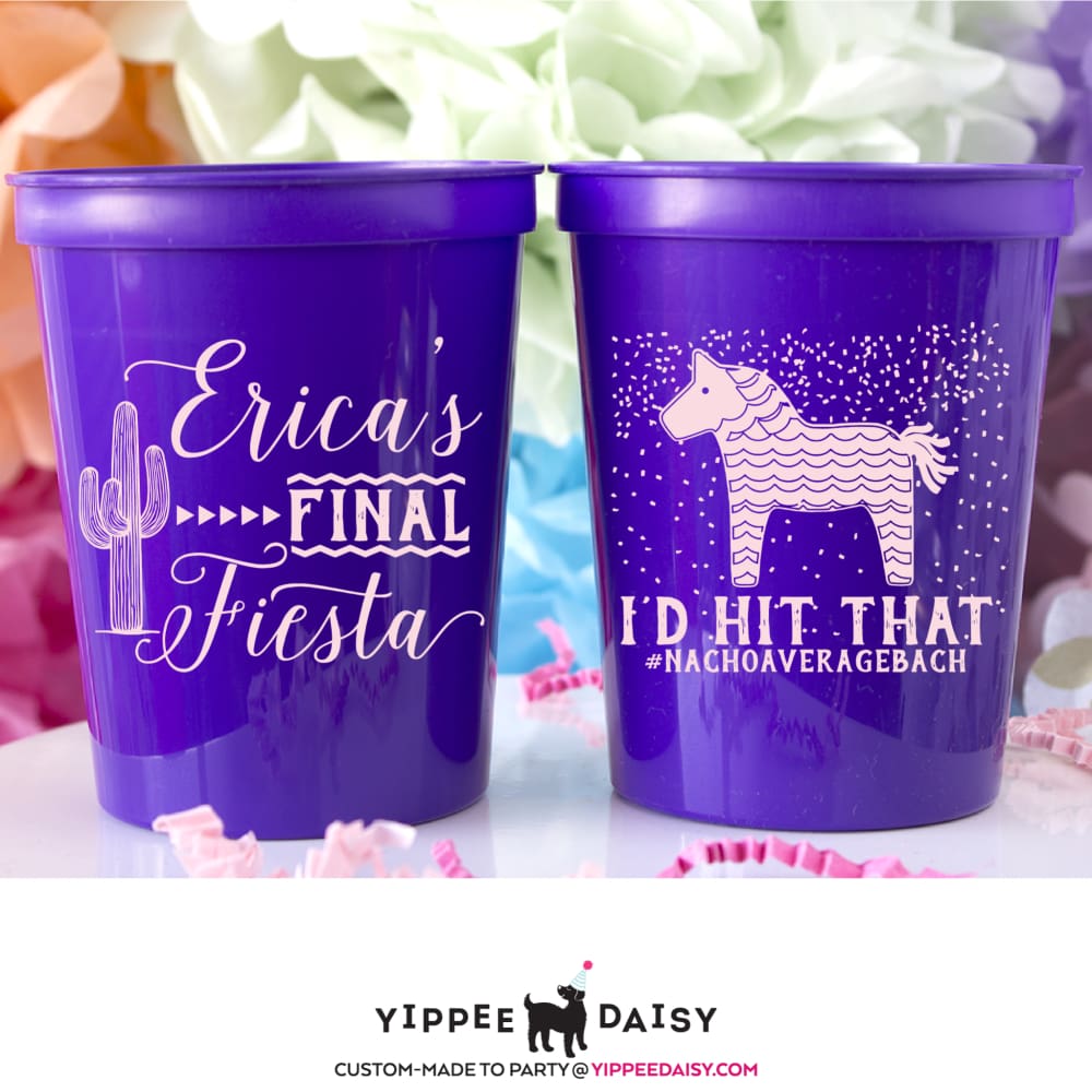 Id Hit That Piñata Personalized Bachelorette Stadium Cups - Stadium Cup