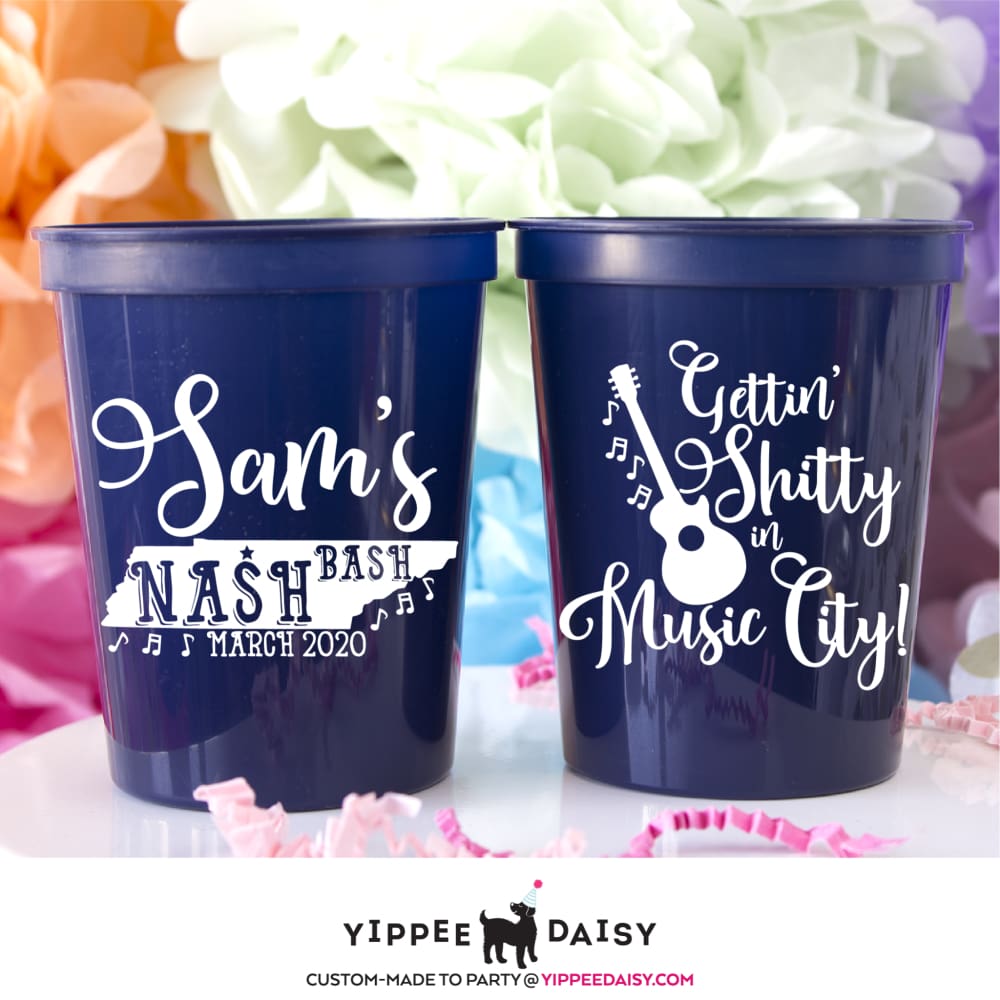 Gettin Shitty In Music City Personalized Bachelorette Stadium Cups - Stadium Cup