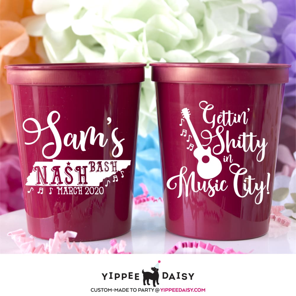 Gettin Shitty In Music City Personalized Bachelorette Stadium Cups - Stadium Cup