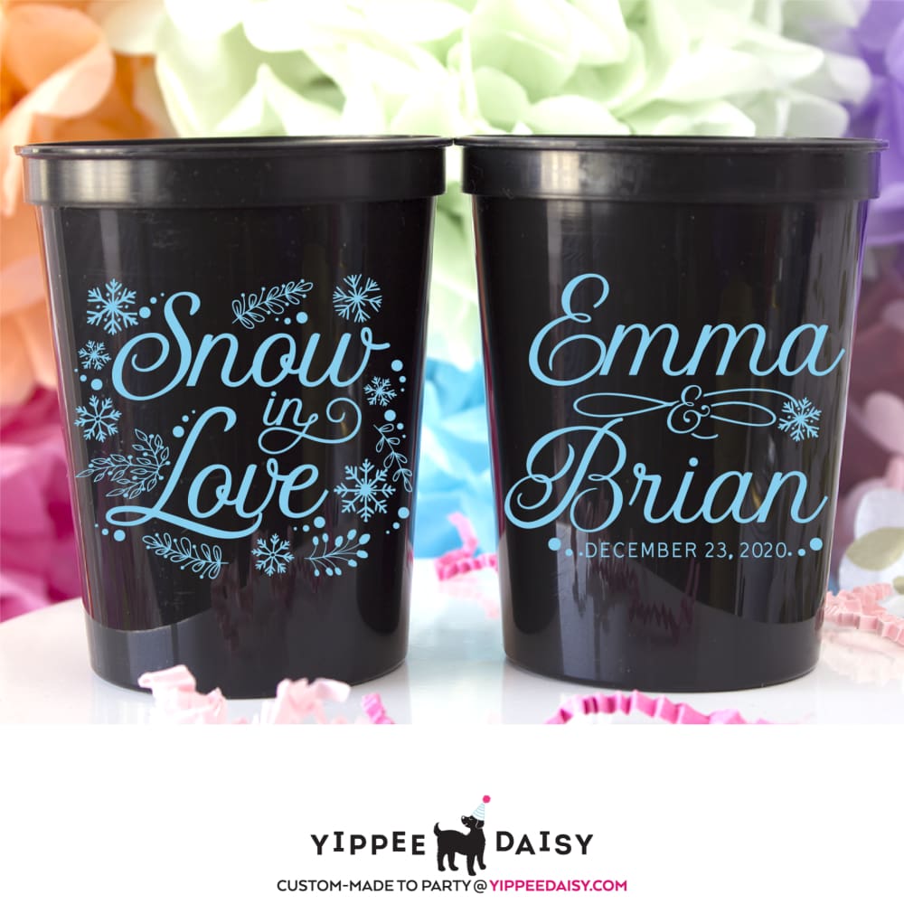 Snow In Love Personalized Wedding Stadium Cups - Stadium Cup