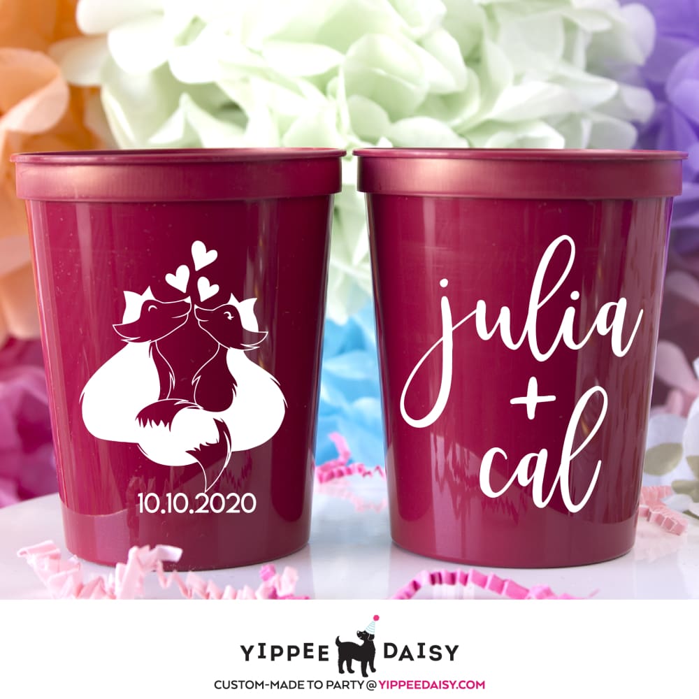 Fox Wedding Stadium Cups